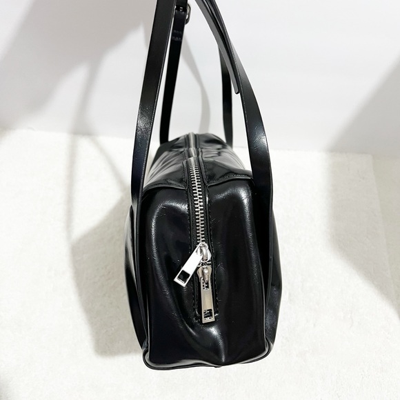 Zara Black Glossy Shoulder Bag - Picture 4 of 10